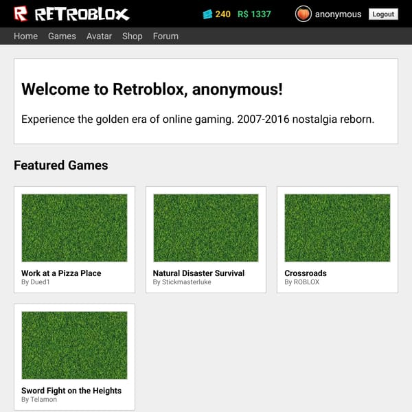 Retroblox - 2007-2016 ROBLOX Clone