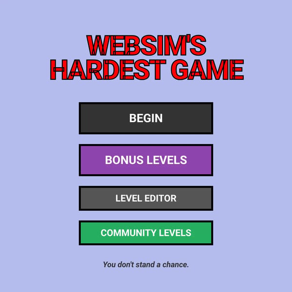 Websim's Hardest Game