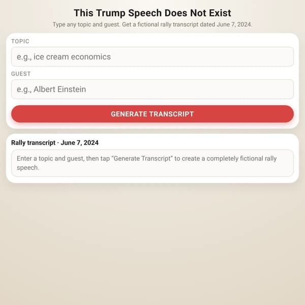 This Trump Speech Does Not Exist