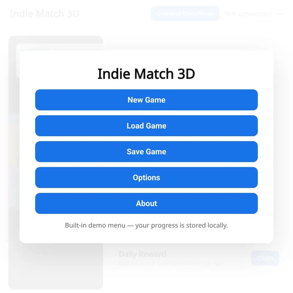 Indie 3D Match NFT Game