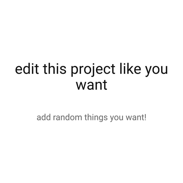 Editable Project Page