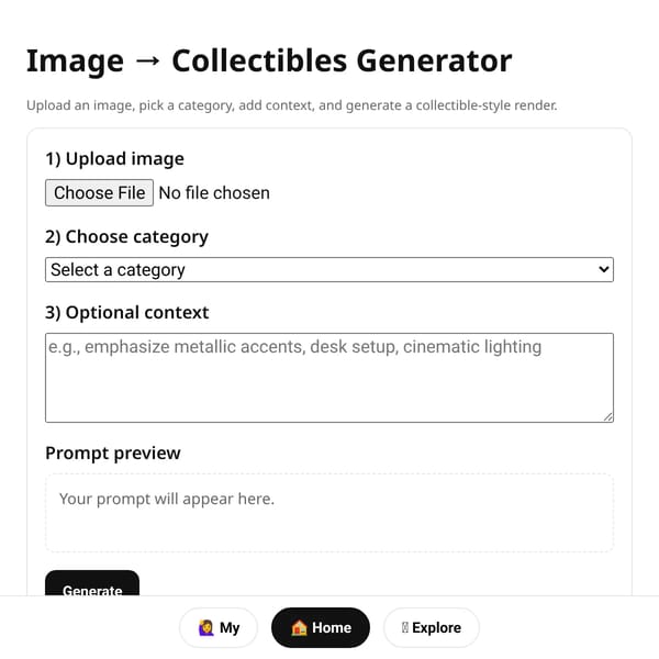 Image → Collectibles Generator