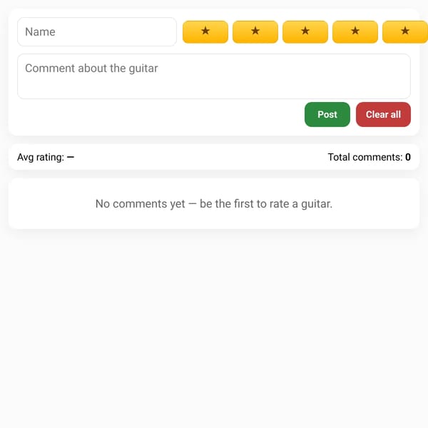 Guitar Ratings