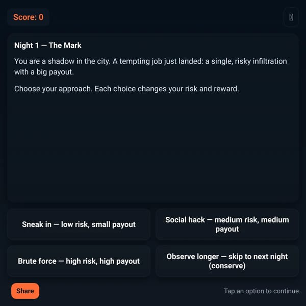 Lowest effort game ever on Websim.com