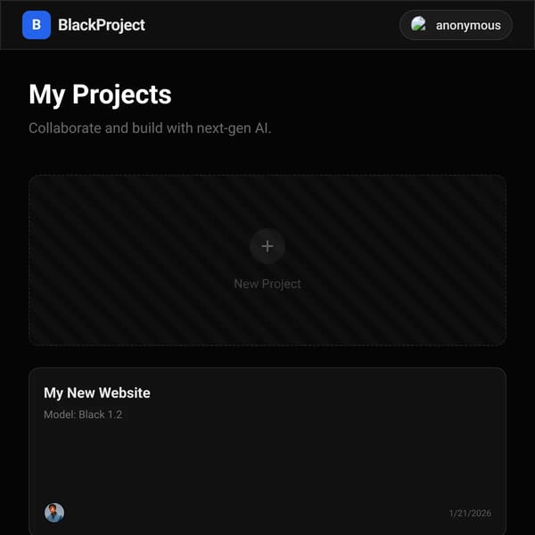 BlackProject | Next-Gen AI Web Creator