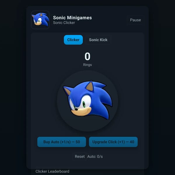 Sonic Minigames