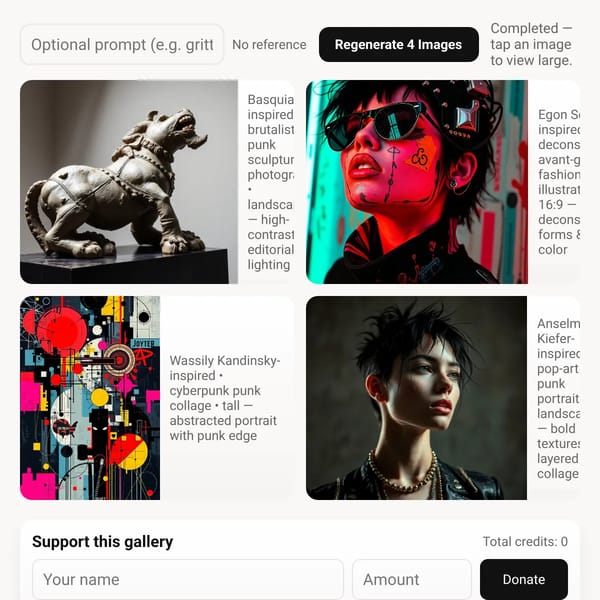 Punk / Avant-Garde AI Art Gallery