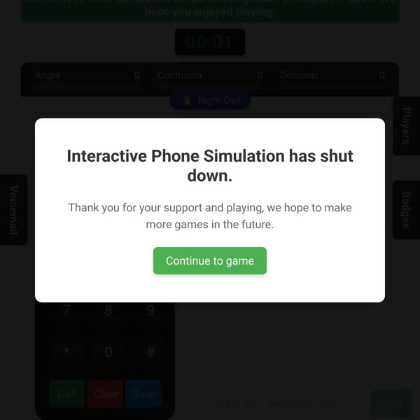 [SHUTDOWN] Interactive Phone Simulation