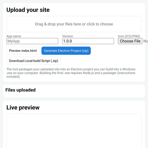 HTML→Windows App Packager