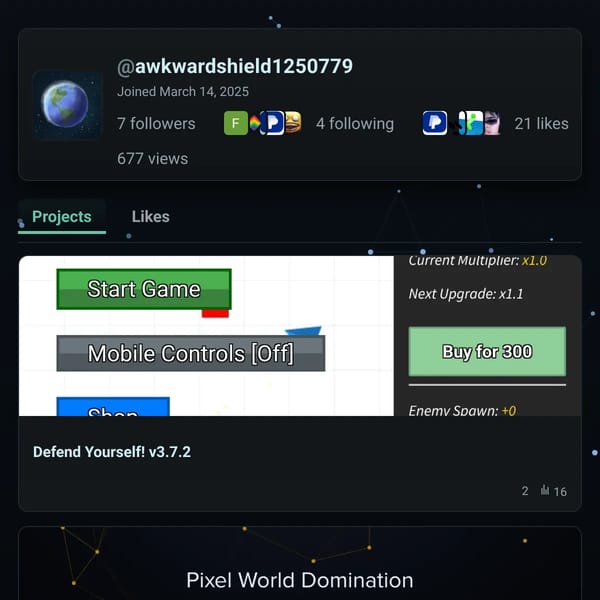 User Profile Page on Websim