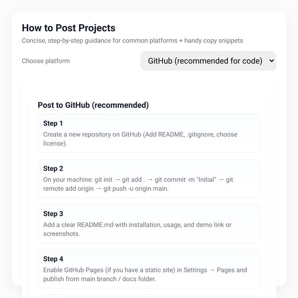 How to Post Projects