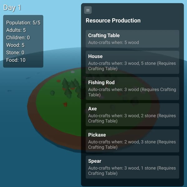 Island Survival Simulation