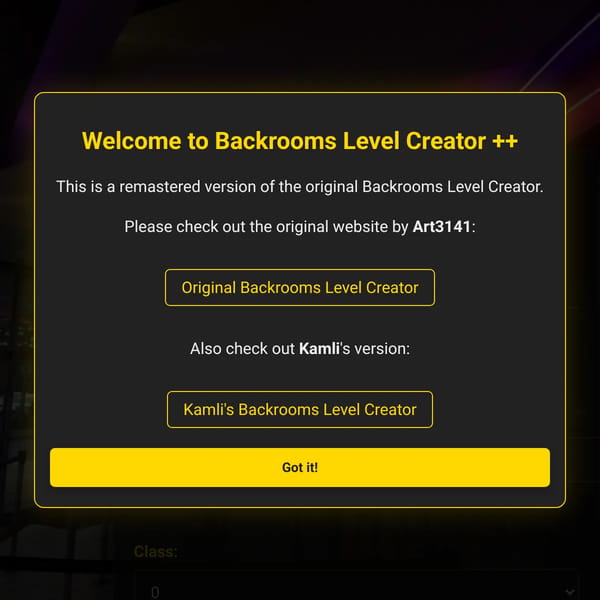 Backrooms Level Creator +++ (AnNormalGuyVersion)