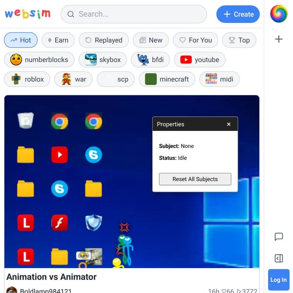 WebSim in WebSim