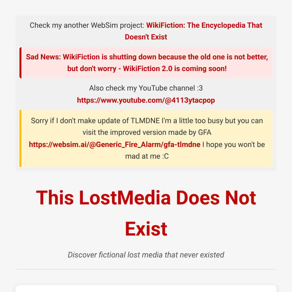 This LostMedia Does Not Exist