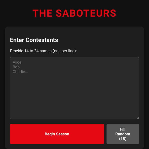 The Saboteurs Simulator