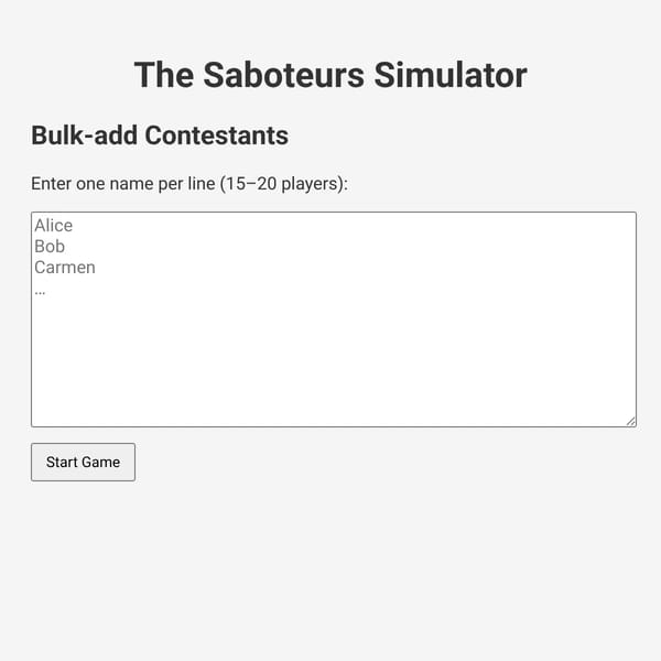 The Saboteurs Simulator
