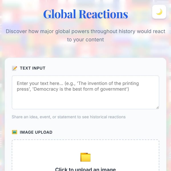Global Reactions - Historical Perspectives | WORKING!