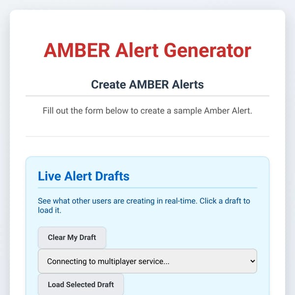 Amber Alert Generator