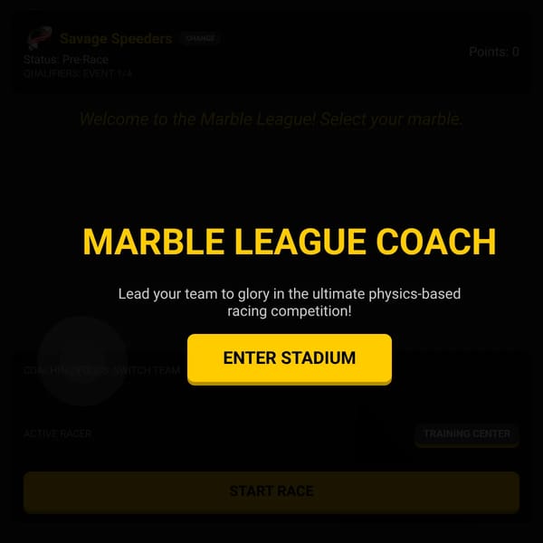Marble League: Team Coach