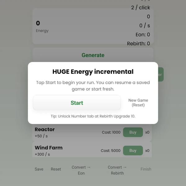 HUGE Energy incremental