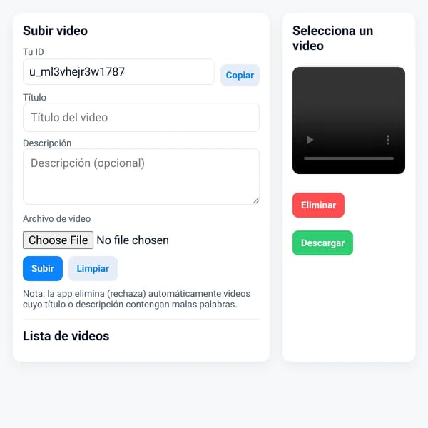 WebTube - Subir y ver videos