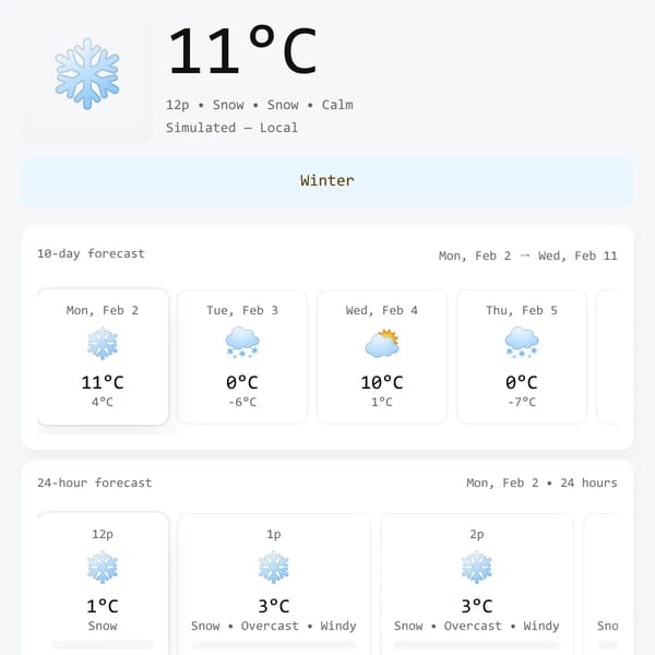 Weather Widget — °F / °C / K