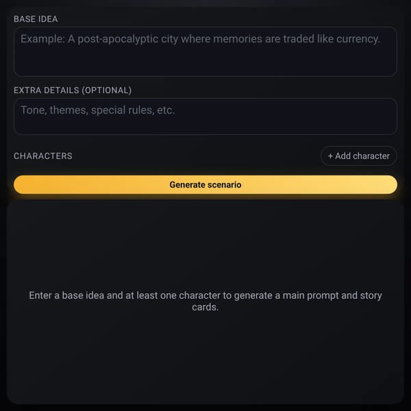 AI Dungeon Scenario Builder