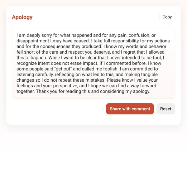 Apoligies for everyone