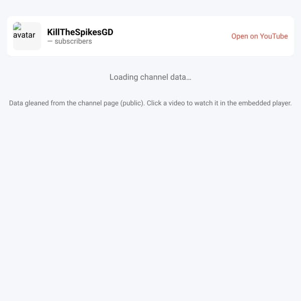 KillTheSpikesGD — Channel Browser