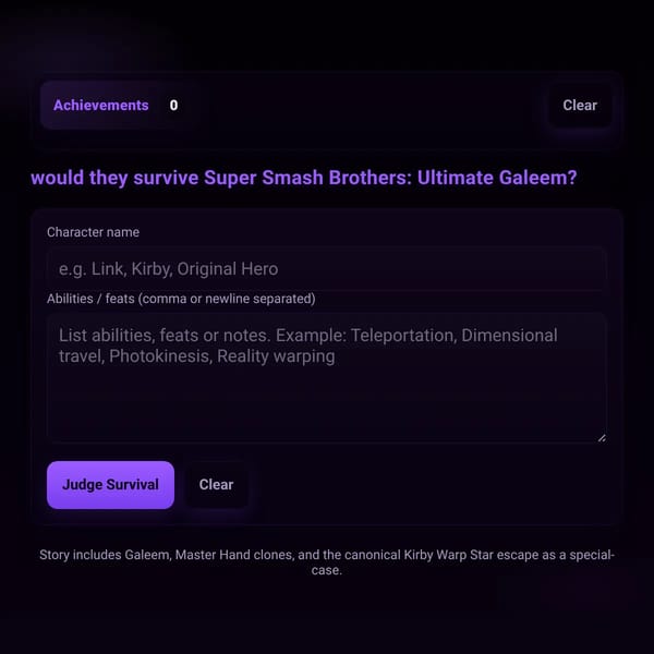 would they survive Super Smash Brothers: Ultimate Galeem?