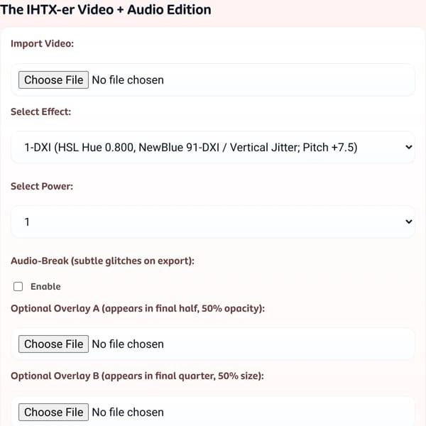 The IHTX-er Video + Audio Edition+