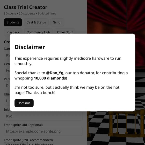 Danganronpa Class Trial Creator