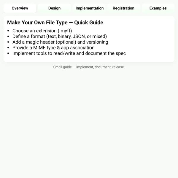 Make Your Own File Type — Quick Guide