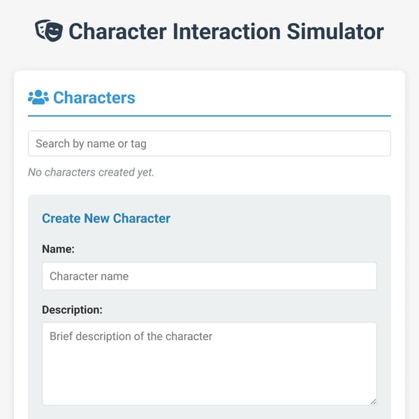 Character Interaction Simulator