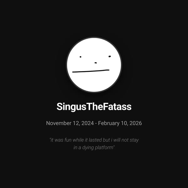 SingusTheFatass Websim Memorial