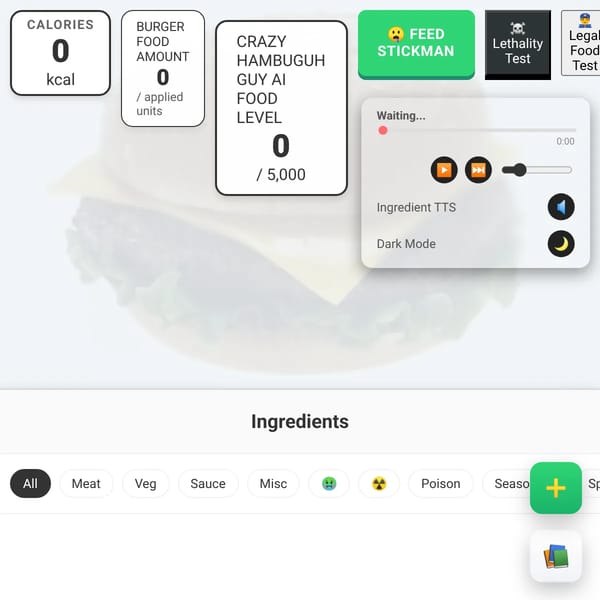 Feed Crazy Hambuguh Guy with a Burger
