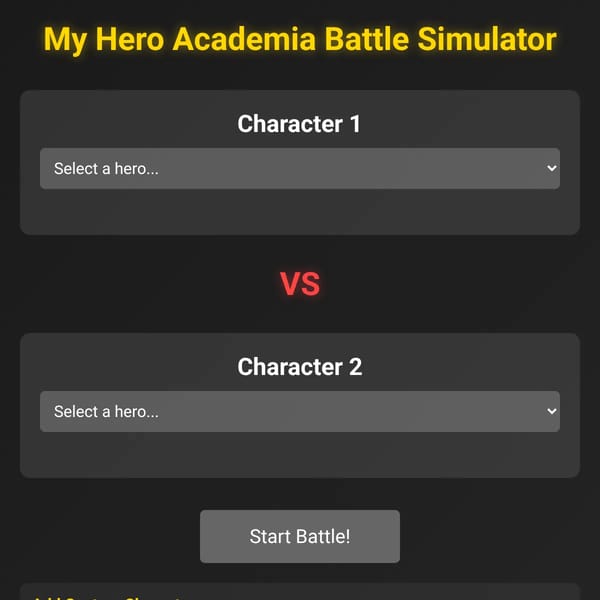 My Hero Academia Battle Simulator