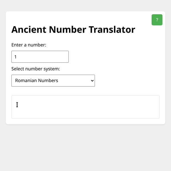Ancient Number Translator