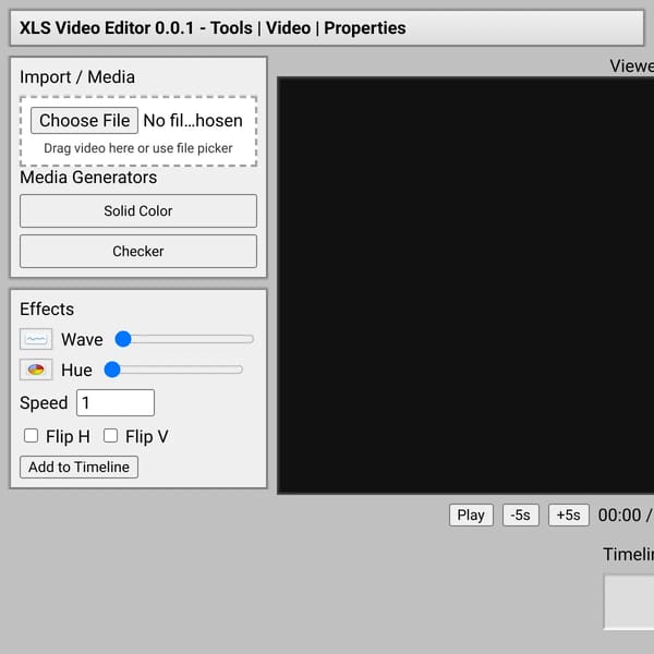 XLS Video Editor 0.0.1