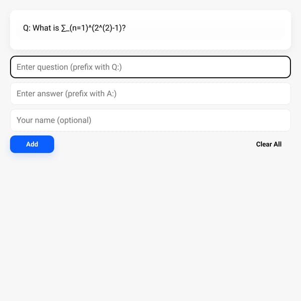 Q&A Interactive Page