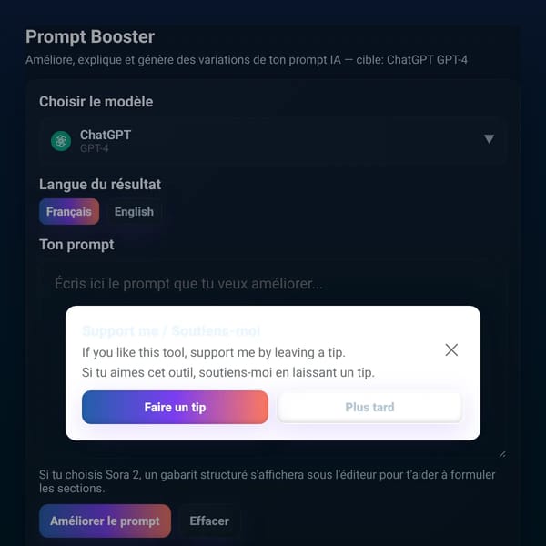 Prompt Booster — Améliore tes prompts IA (ai tool)