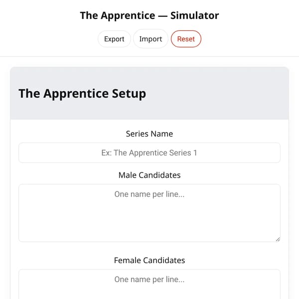 The Apprentice Simulator