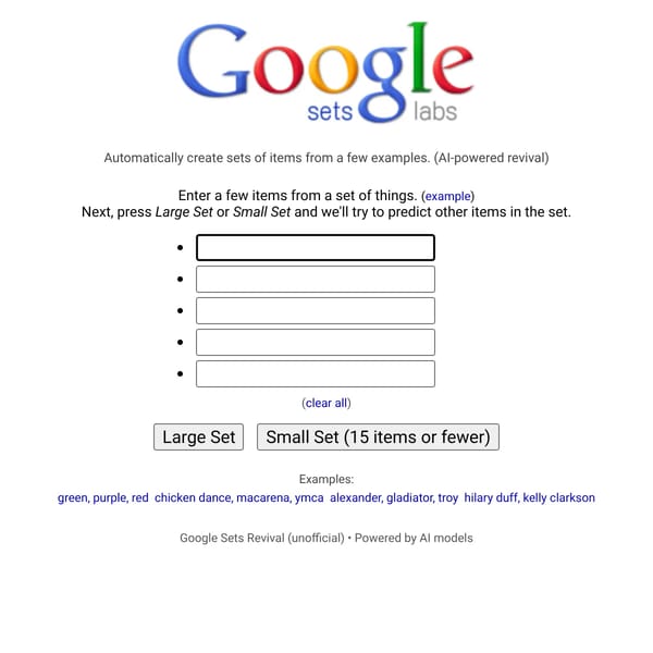 Google Sets Revival