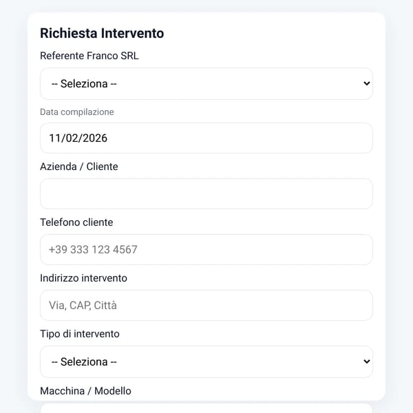 Richiesta Manutenzione — Franco SRL