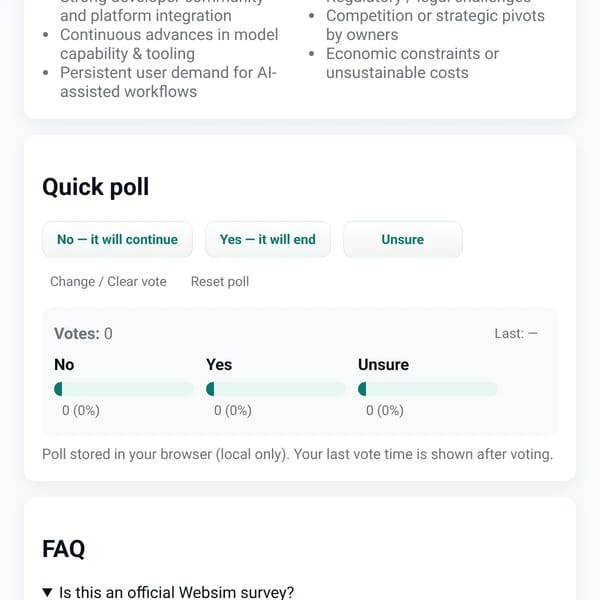 Will Websim AI End?