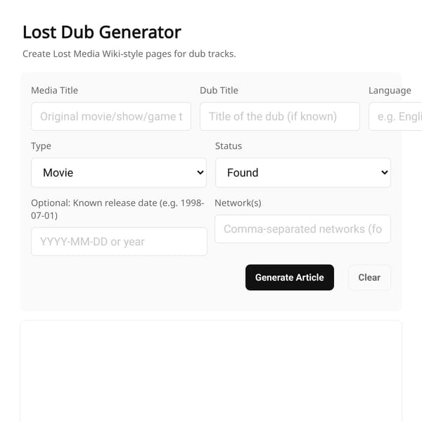 Lost Dub Generator