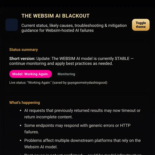THE WEBSIM AI BLACKOUT (INFO)