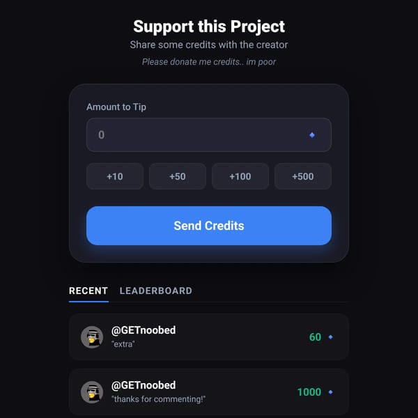 WebSim Credit Donator