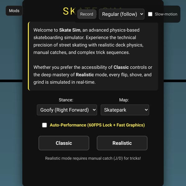 Web skate REMASTERED version 0.0.3 MAJOR UPDATE